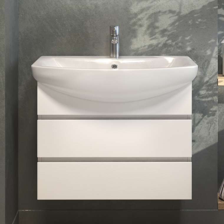 Тумба под раковину Винг 70 белого цвета навесная