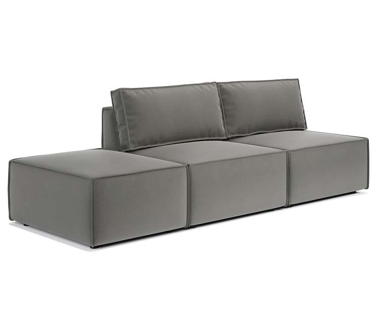 Модульный диван с пуфом Шарм 25 серого цвета