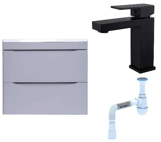 Комплект: Тумба с раковиной Бергамо