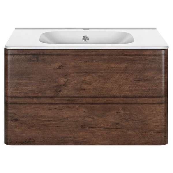 Тумба подвесная c раковиной Vico темно-коричневого цвета