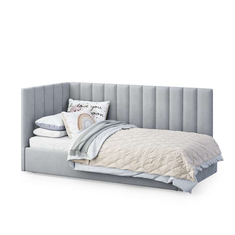 Кровать Меркурий-3 90х190 серого цвета с подъемным механизмом