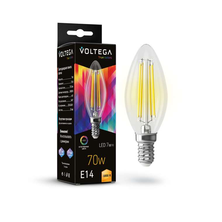 Лампочка Voltega 7216 Cangle E14 7W High CRI Crystal