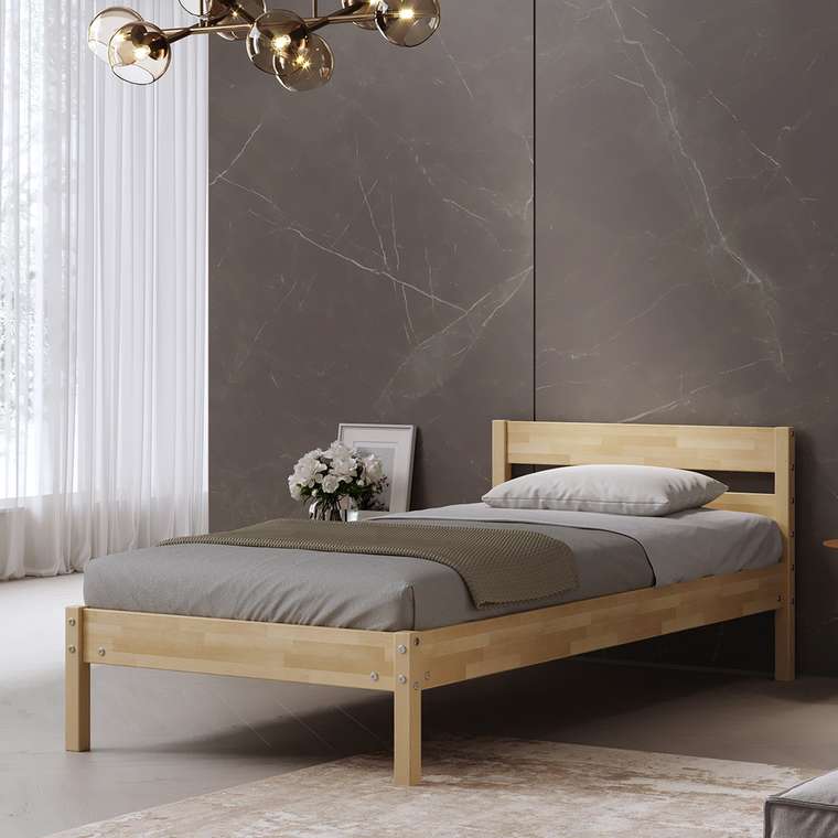 Кровать Мечта 80х190 бежевого цвета без подъемного механизма