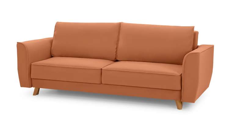 Прямой диван-кровать Майами Лайт оранжевого цвета