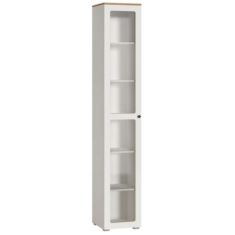 Книжный шкаф-пенал Опра белого цвета