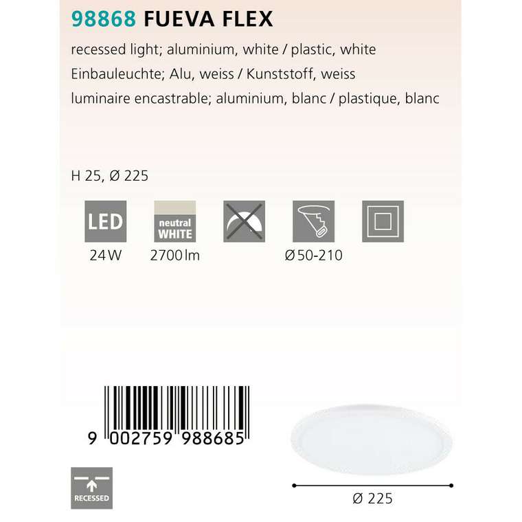 Светильник точечный Fueva Flex белого цвета