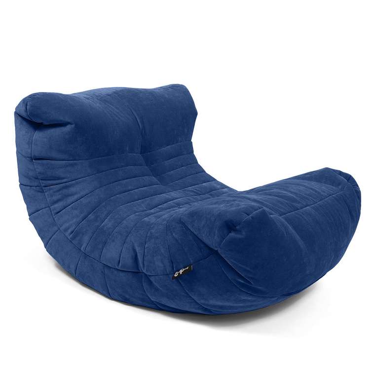 Бескаркасное кресло Кокон синего цвета