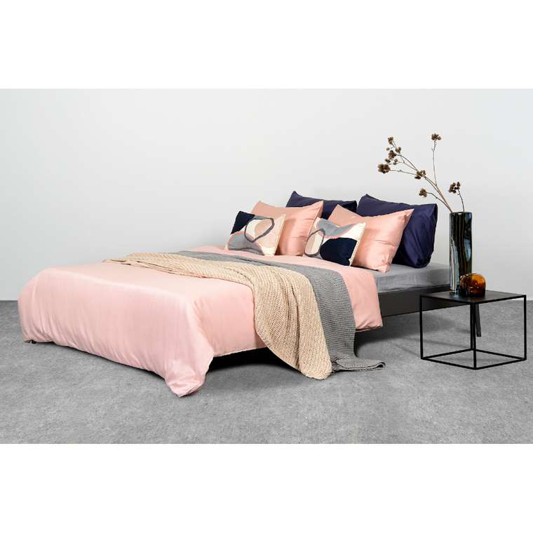 Комплект постельного белья Essential из сатина цвета пыльной розы 200х220
