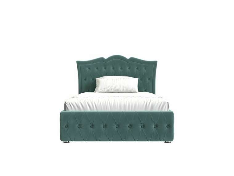 Кровать Герда 140х200 бирюзового цвета с подъемным механизмом 