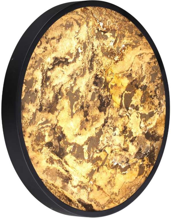 Настенно-потолочный светильник Odeon Light Bergi 5064/40L черн./серо-беж./металл/натур.камень/акрил с переключ.цветов.темпер. LED 40W 3000К/4000K/6000K