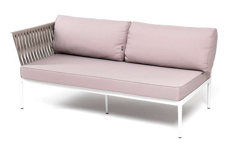 Модуль диванный правый Касабланка бело-коричневого цвета