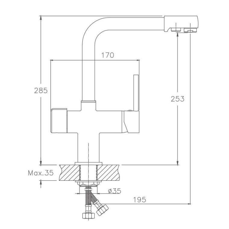 Смеситель для кухни Haiba HB70088-8, белый