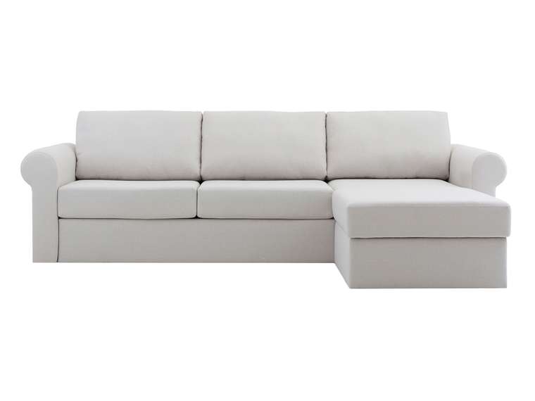 Угловой диван-кровать Peterhof с оттоманкой белого цвета 