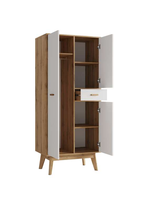 Шкаф Радиорама бело-коричневого цвета