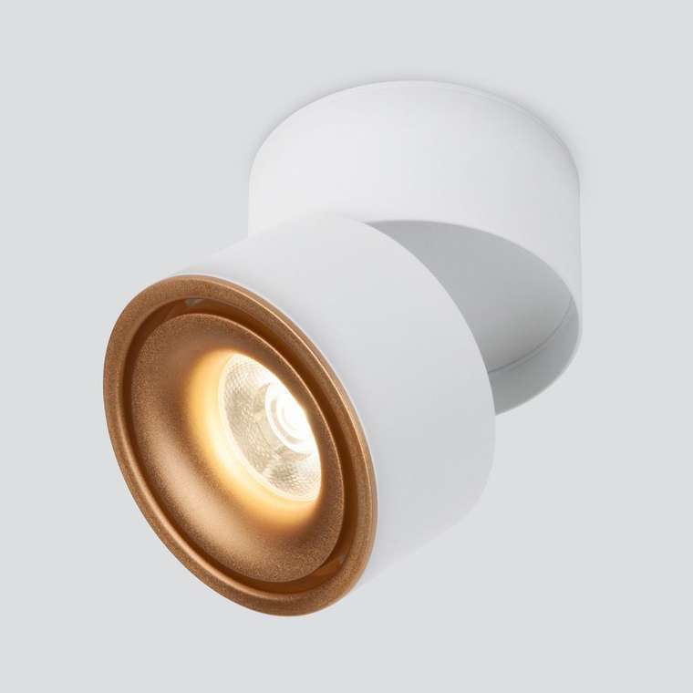 Накладной потолочный светодиодный светильник DLR031 15W 4200K 3100 белый матовый/золото Klips