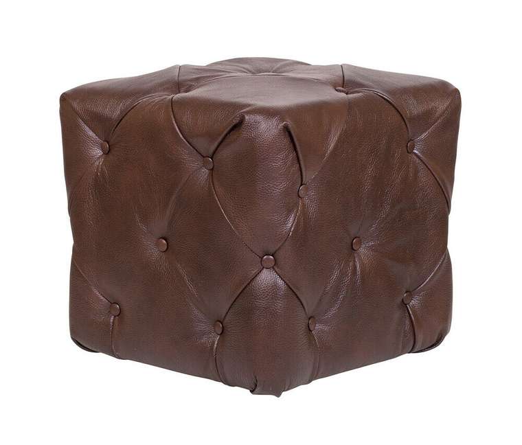Пуф Amrit brown leather коричневого цвета