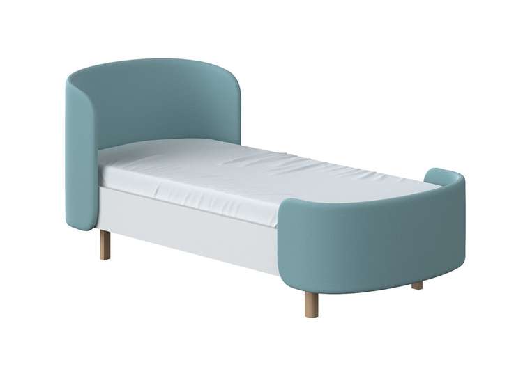 Кровать подростковая Kidi Soft 80х180 бело-бирюзового цвета