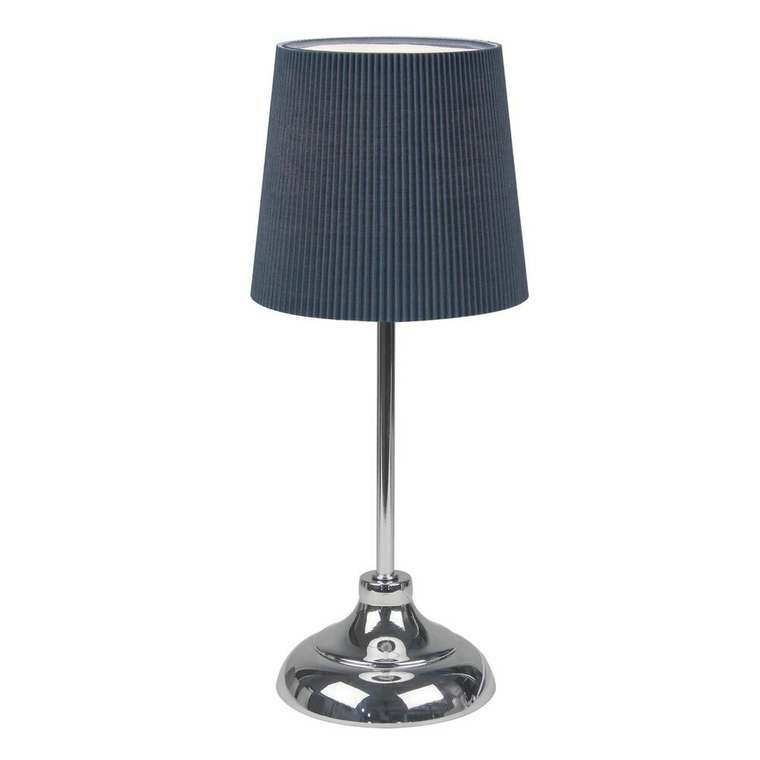 Настольная лампа UML-B309 E14 CHROME/DARK BLUE (ткань, цвет синий)