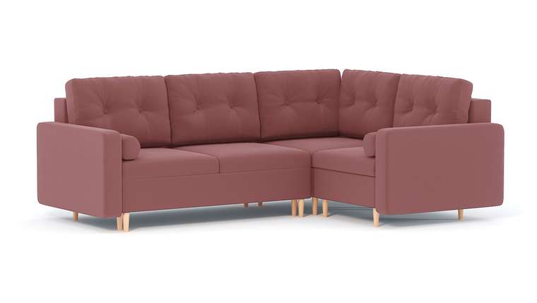 Угловой диван-кровать Палмер светло-розового цвета