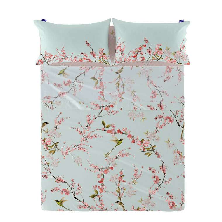 Простынь верхняя Chinoiserie 240x270 голубого цвета