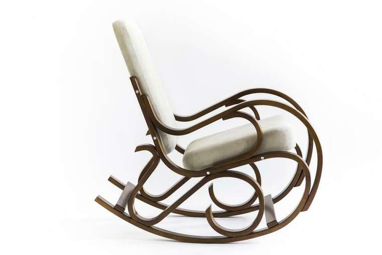 Кресло-качалка Луиза бело-коричневого цвета