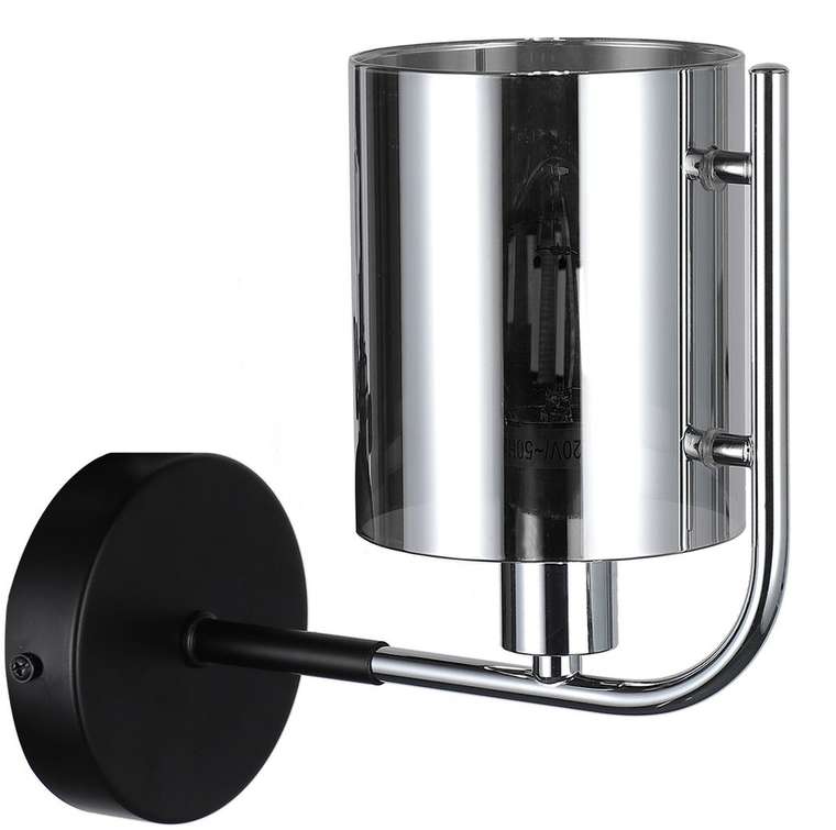 Бра Elegant 671/1A Chrome (стекло, цвет дымчатый)