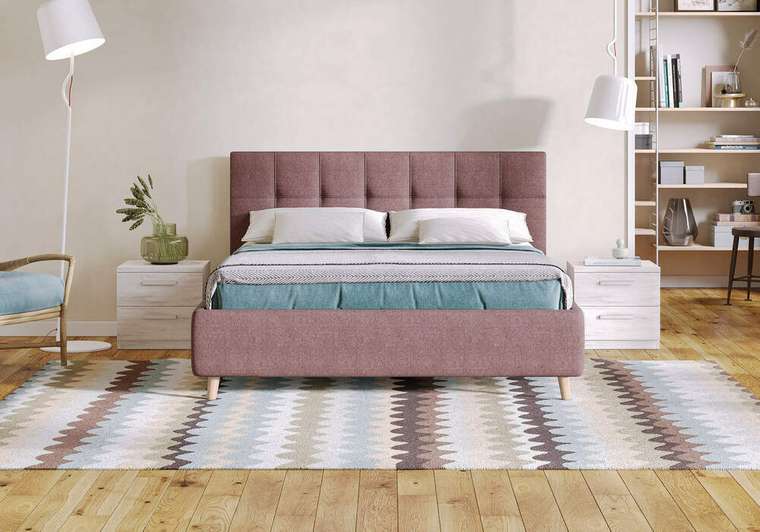 Кровать Bella 160х200 цвета марсала без основания и подъемного механизма 
