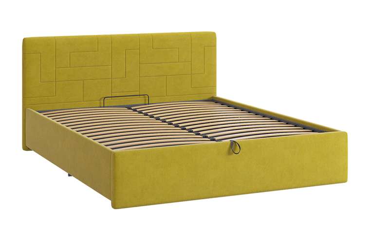 Кровать Лора 2 160х200 желто-зеленого цвета с подъемным механизмом