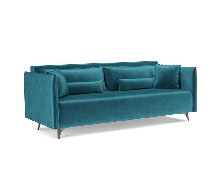 Прямой диван-кровать Майами сине-зеленого цвета