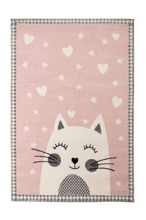 Ковер детский Kids Kitty 80х150 розового цвета