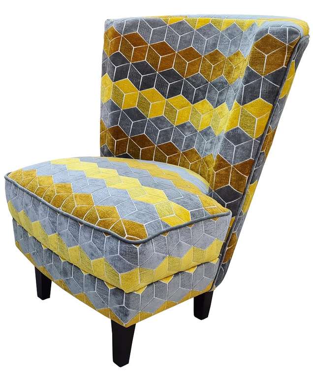 Кресло Rubia серо-желтого цвета