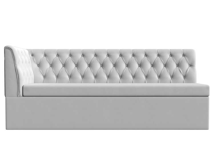 Диван-кровать Маркиз белого цвета (экокожа) с углом слева