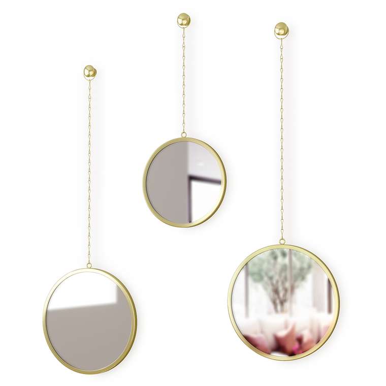Зеркала настенные декоративные Dima круглые цвета латунь