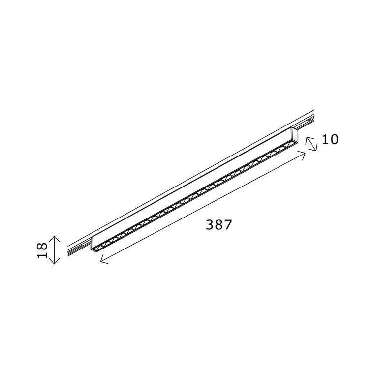 Магнитный трековый светильник Черный LED 1*20W 4000K 1 060Lm Ra&gt;90  IP20 L387xW10xH18 24V SUPER5