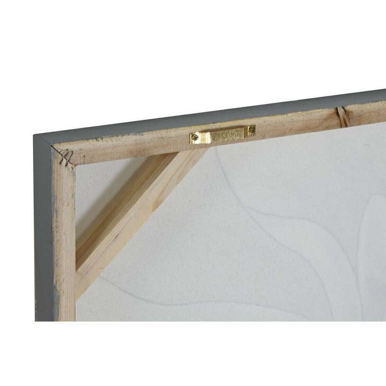 Картина Белый Полотно Деревянный MDF Цветок романтик 80 x 3 x 80 cm (2 штук)