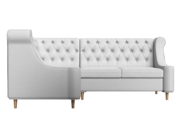 Угловой диван Бронкс белого цвета (экокожа) левый угол