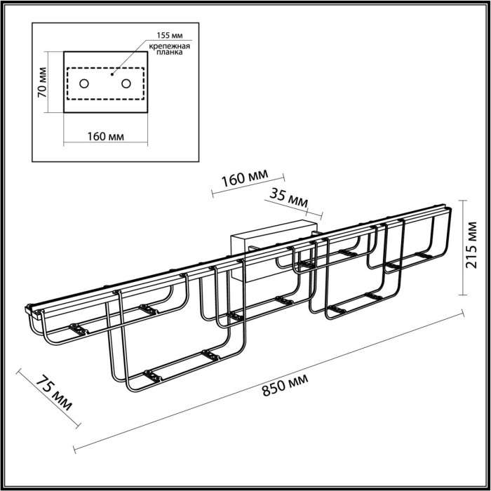 Настенный светильник Odeon Light Zaha 7059/12WL нерж/сталь хром IP20 LED 12W 1080Лм 3000K 220V