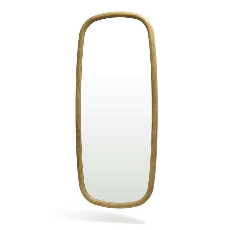 Настенное зеркало Base Wood 60х140 бежевого цвета
