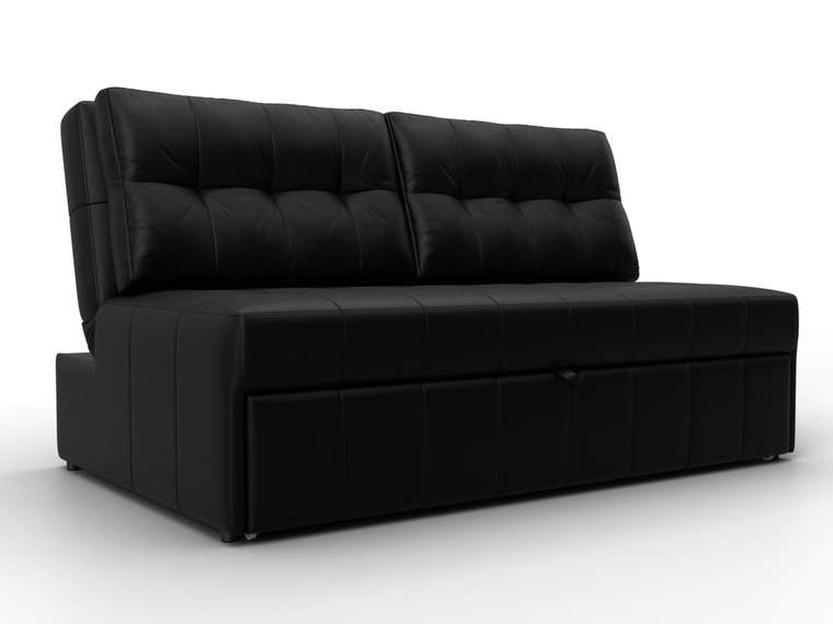 Диван-кровать Лига-107 S черного цвета (экокожа)