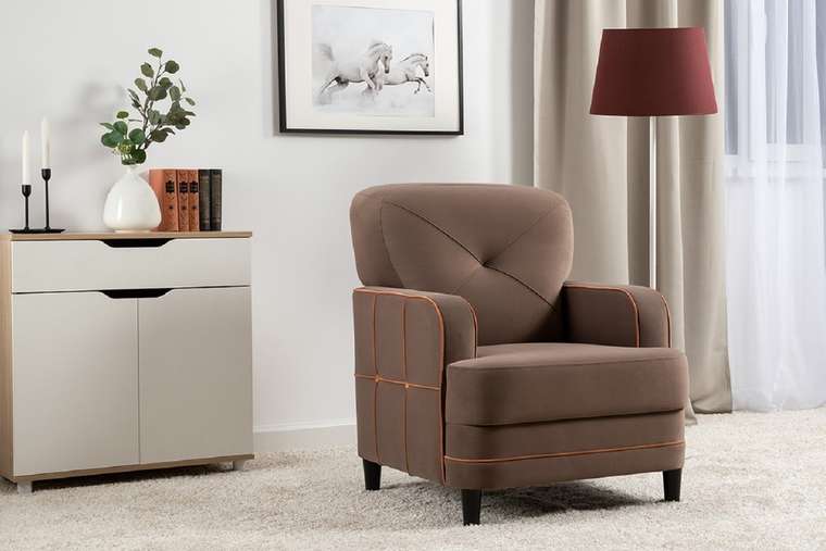 Кресло Черри коричневого цвета