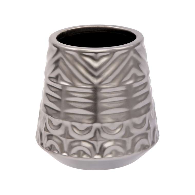 Декоративная ваза Орнамент серебряного цвета