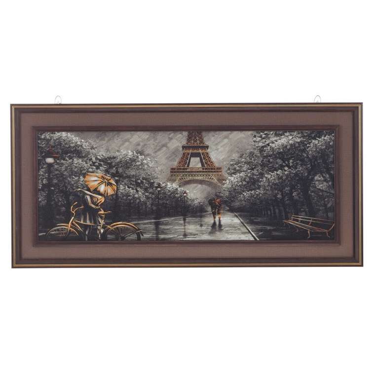Панно Париж серо-коричневого цвета