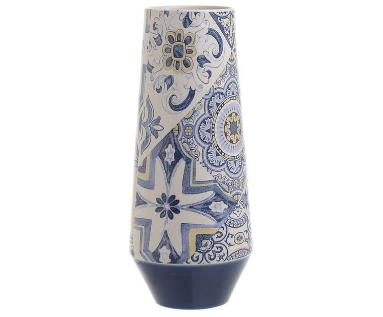 Керамическая ваза сине-бежевого цвета