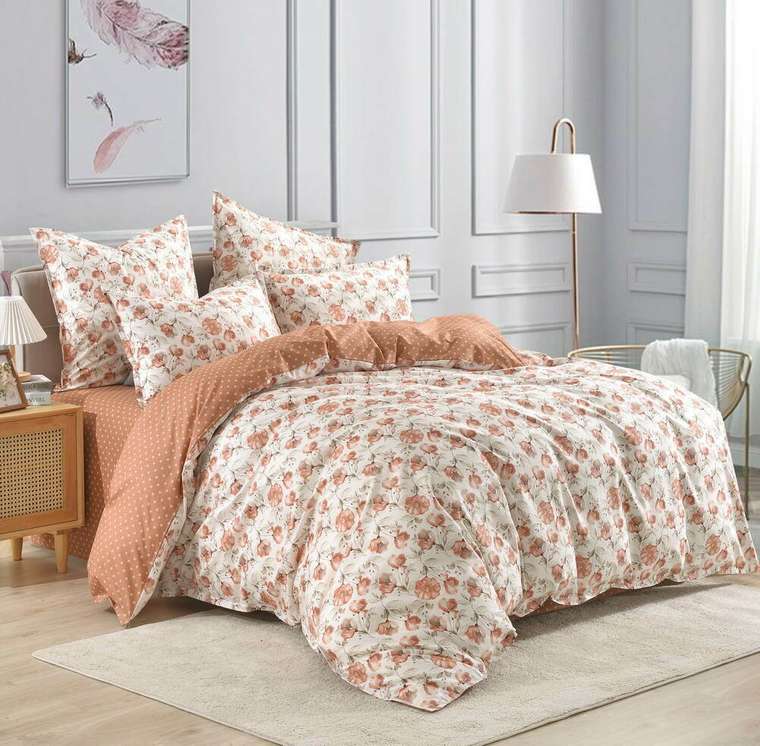 Комплект постельного белья Нотман 160х220 оранжевого цвета