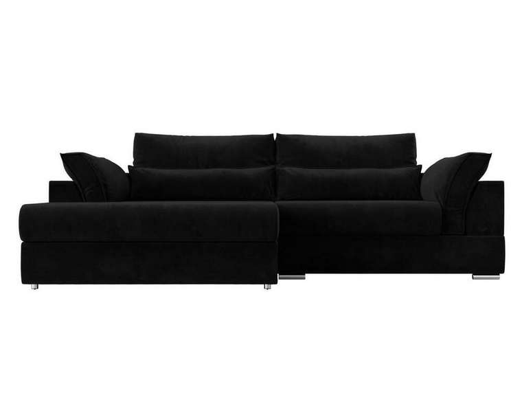 Угловой диван-кровать Пекин черного цвета угол левый