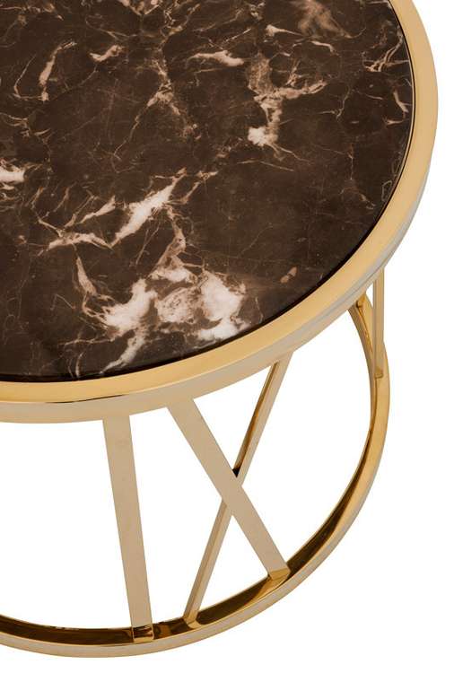 Приставной журнальный столик Eichholtz Baccarat из мрамора коричневого цвета