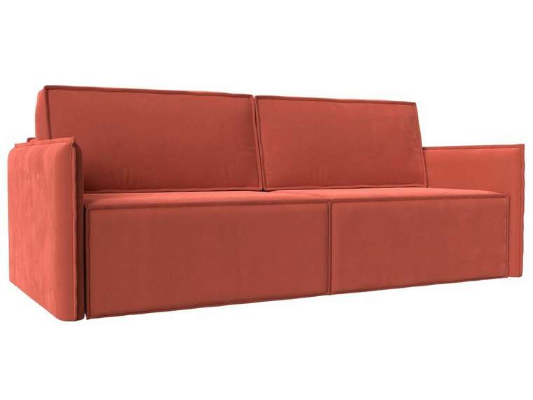 Прямой диван-кровать Либерти кораллового цвета