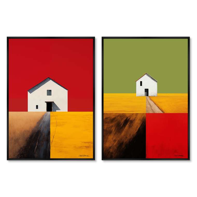 Набор из двух репродукций картин Landscape Collection, Fields, 2024г.