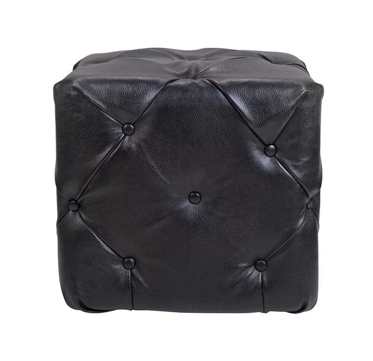 Пуф Amrit black leather черного цвета