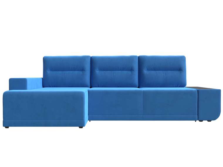 Угловой диван-кровать Чикаго голубого цвета левый угол